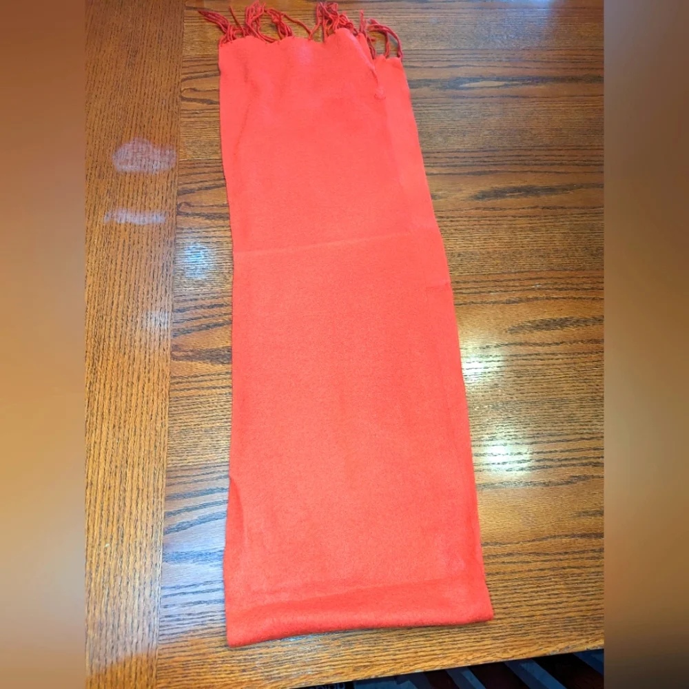 Smooth Scarf Red Flannel Scarf Fringes 59